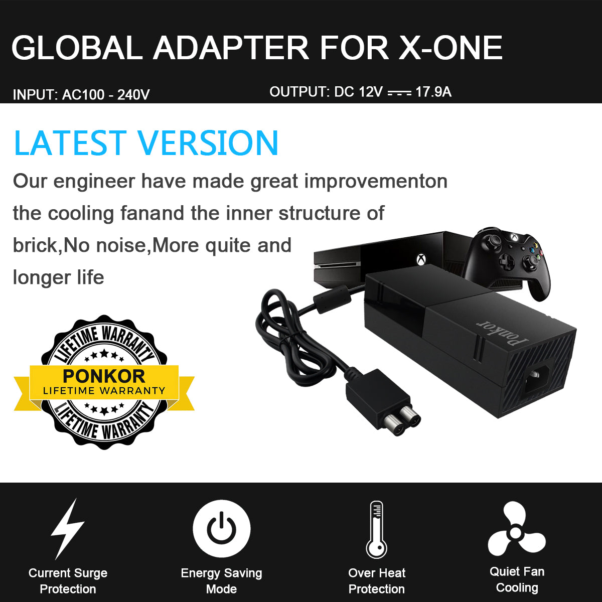 Ponkor Power Supply for Xbox One